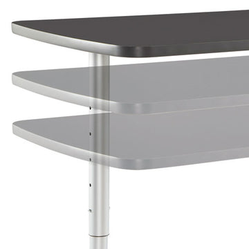 Iceberg Arc Adjustable-height Table, Rectangular Top, 30 X 60 X 30 To 42 High, Walnut-gray freeshipping - TVN Wholesale
